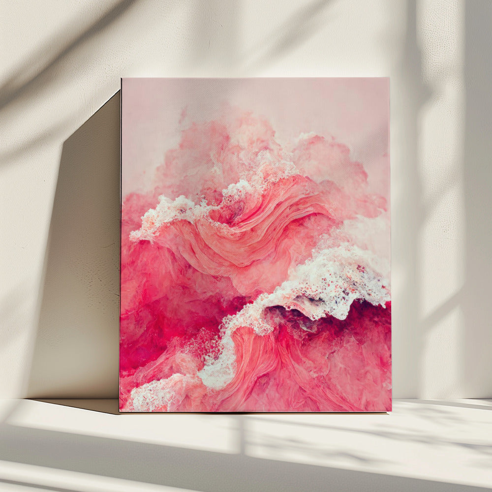 Crimson Waves Flow | Canvas