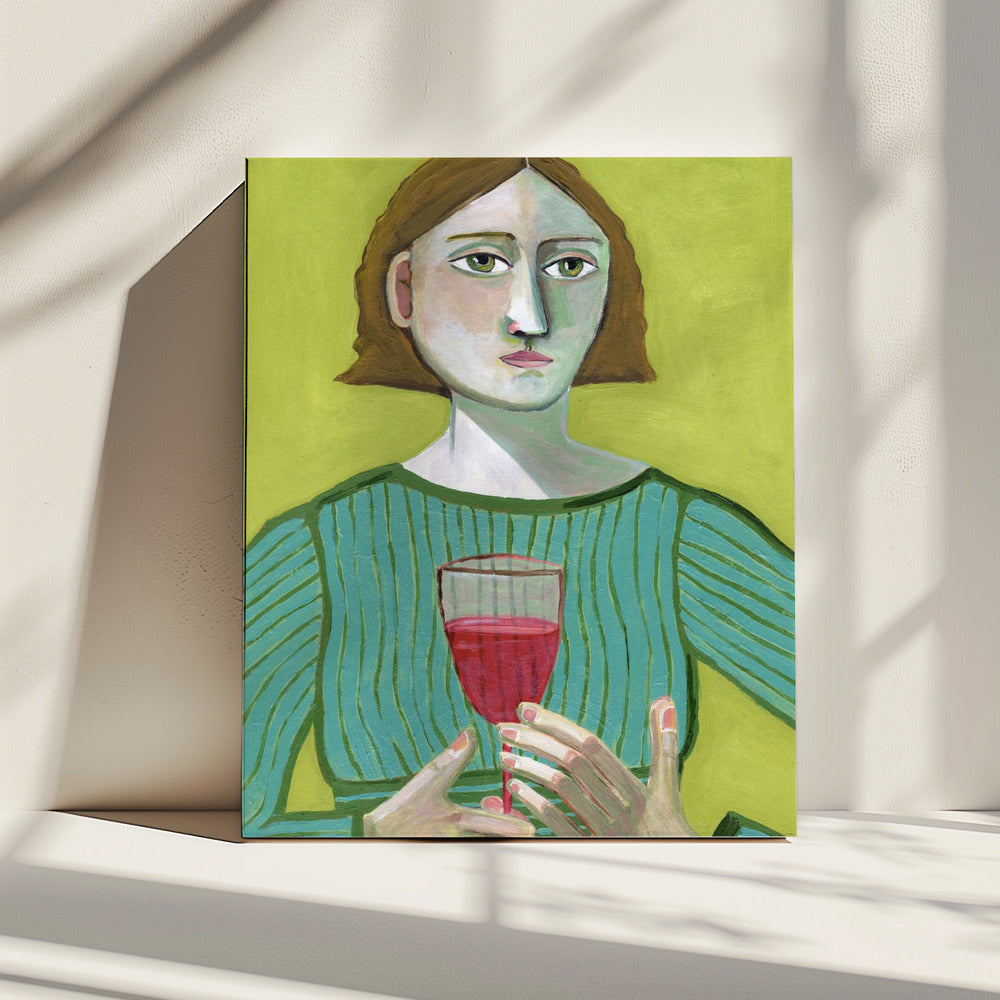 Lady with Red Wine | Canvas