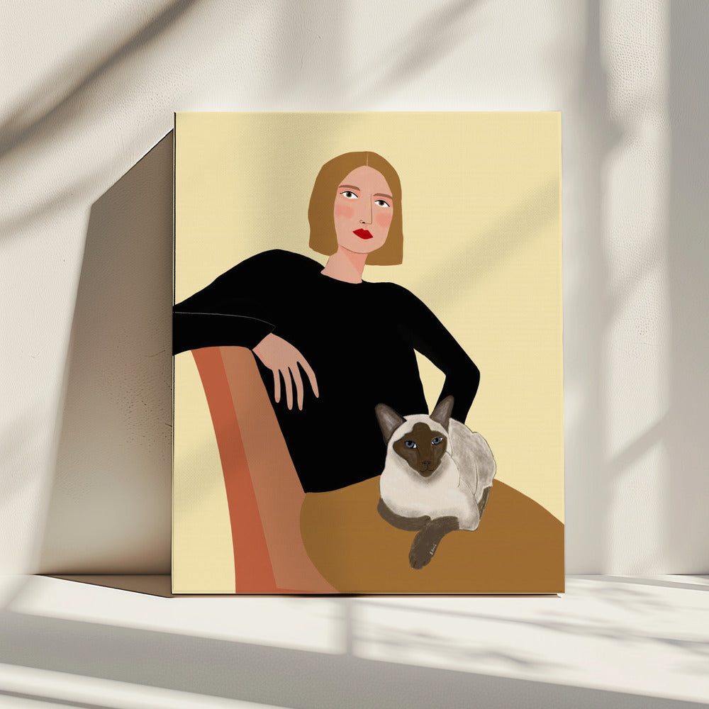 Lady with cat | Canvas