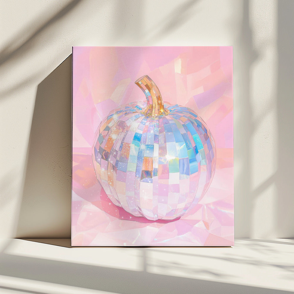 Iridescent Disco Ball Pumpkin | Canvas