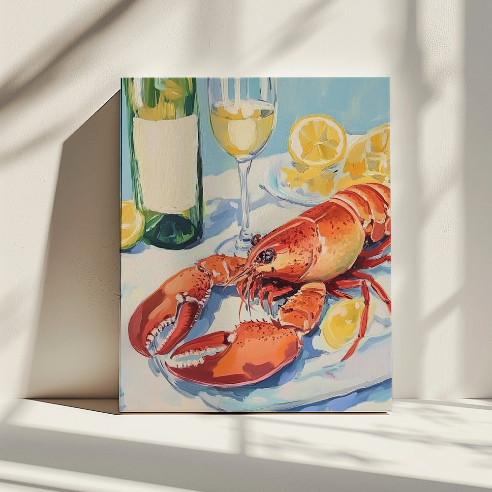 Lobster and Wine Still Life | Canvas