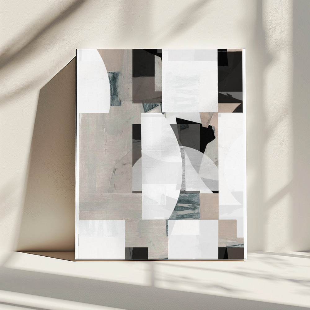 Abstract Mocha Black White Composition No. 1 | Canvas