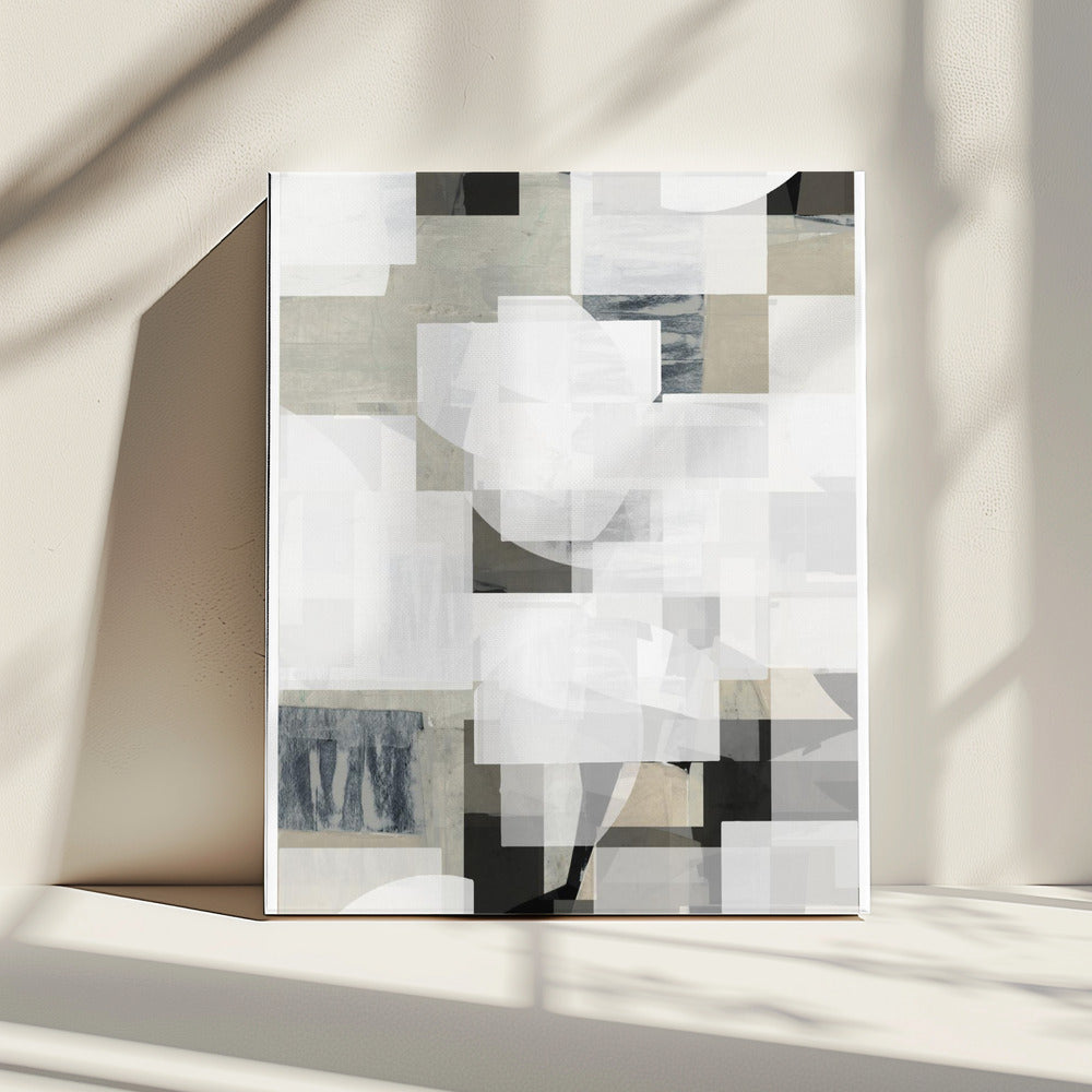 Abstract Mocha Black White Composition No. 3 | Canvas