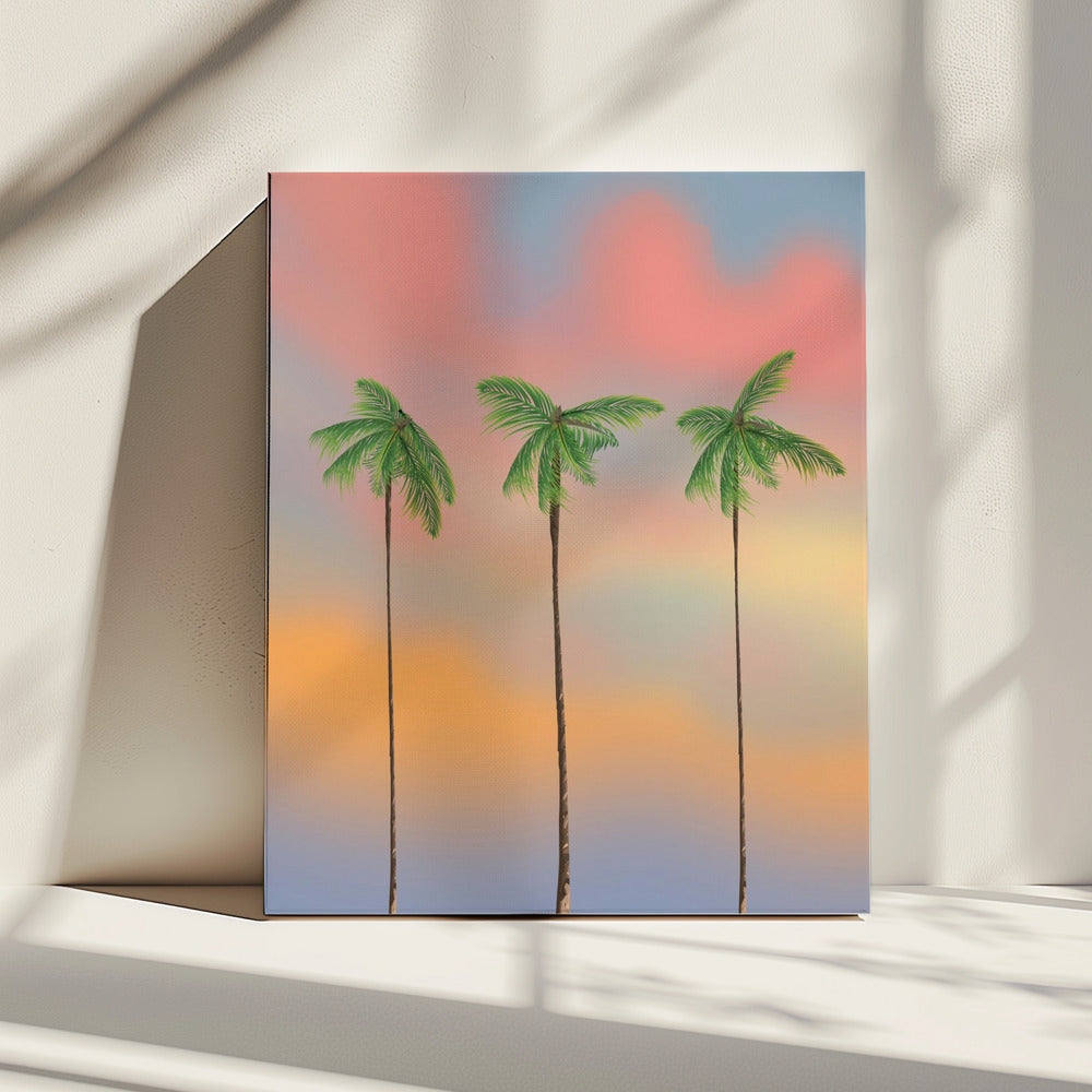 Three Tall Palm Trees | Canvas