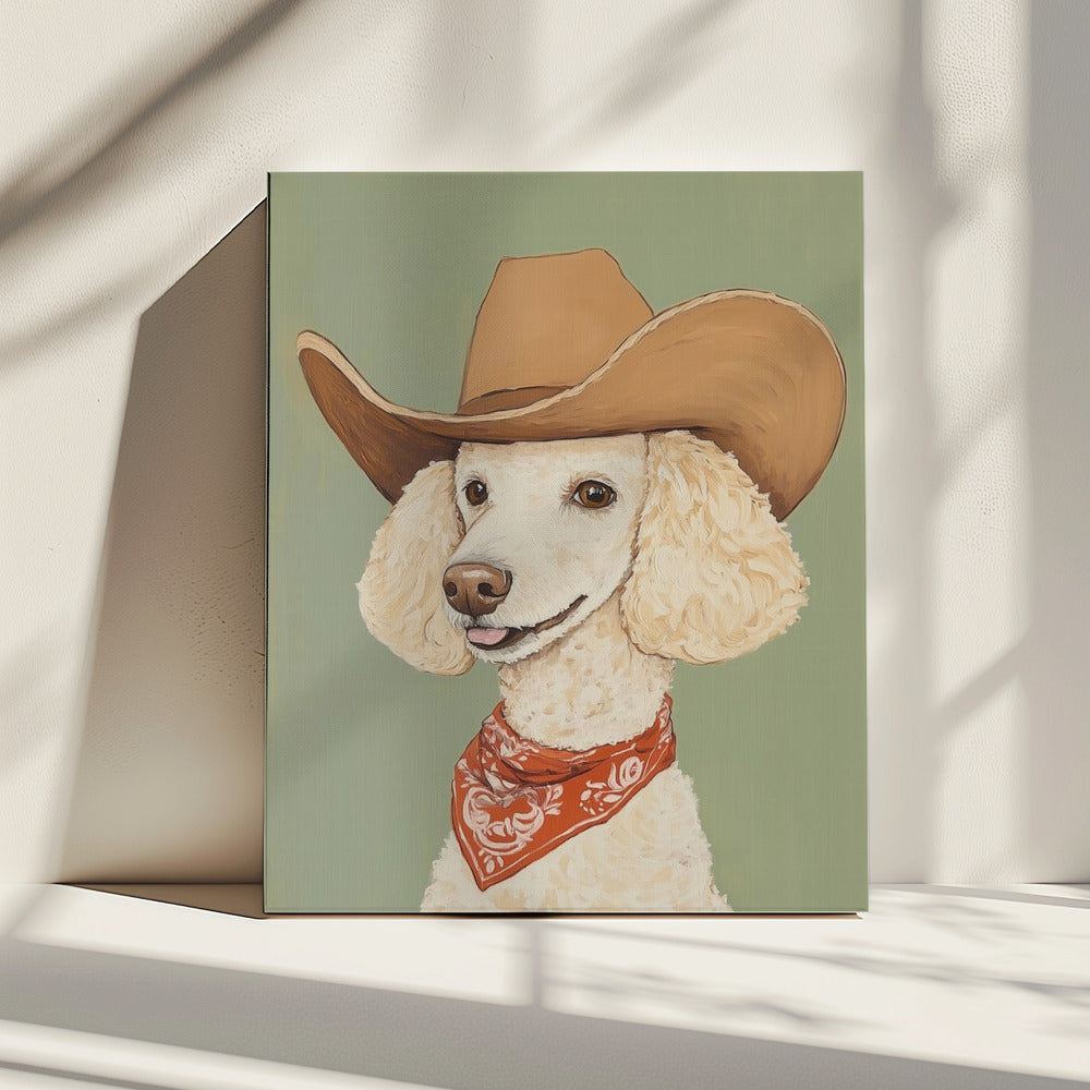 Cowboy Poodle Dog | Canvas