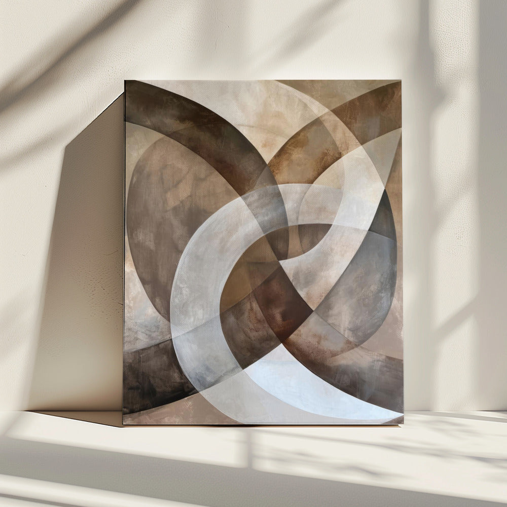 Abstract Art Beige Brown Geo Abstract | Canvas