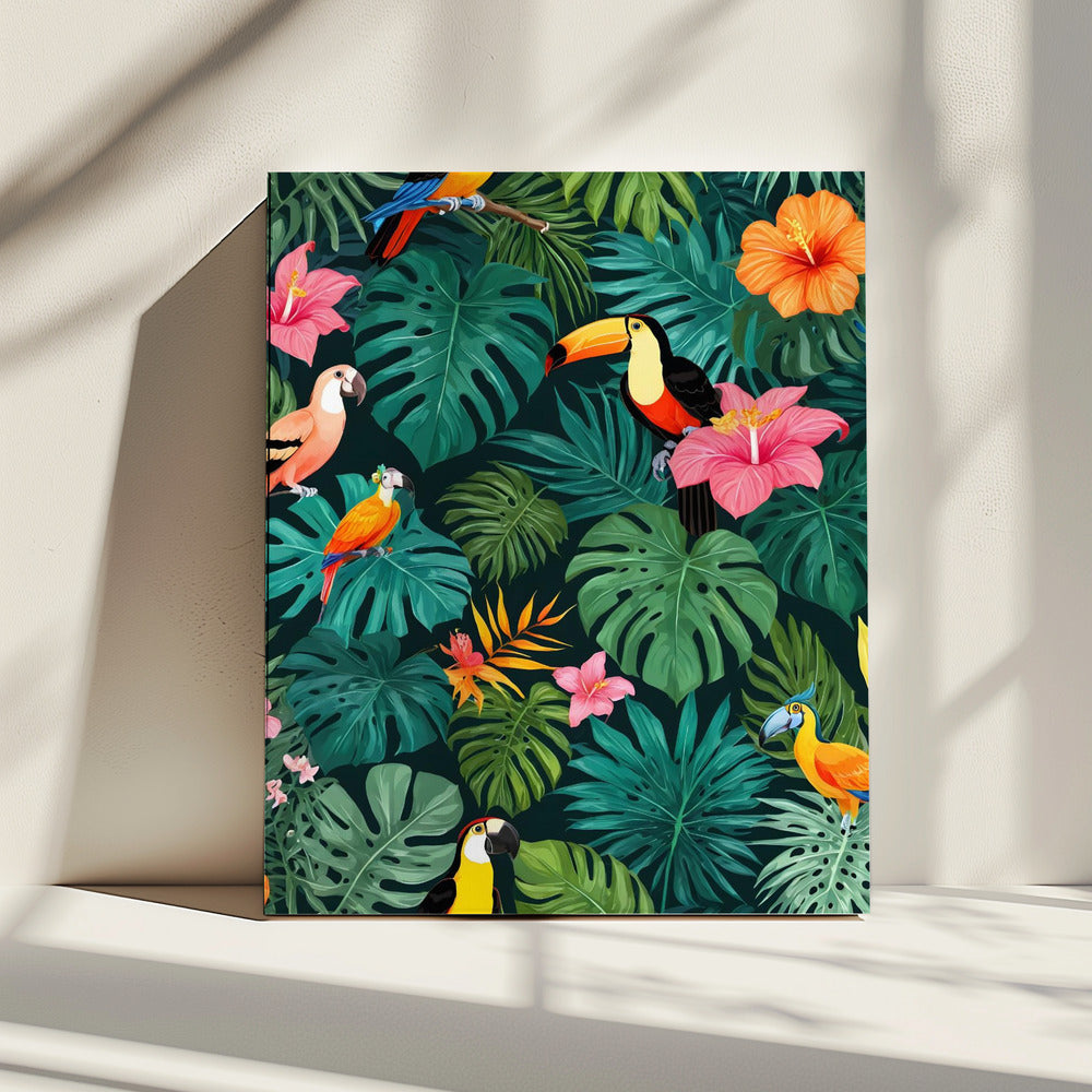Tropical Paradise Jungle Pattern | Canvas