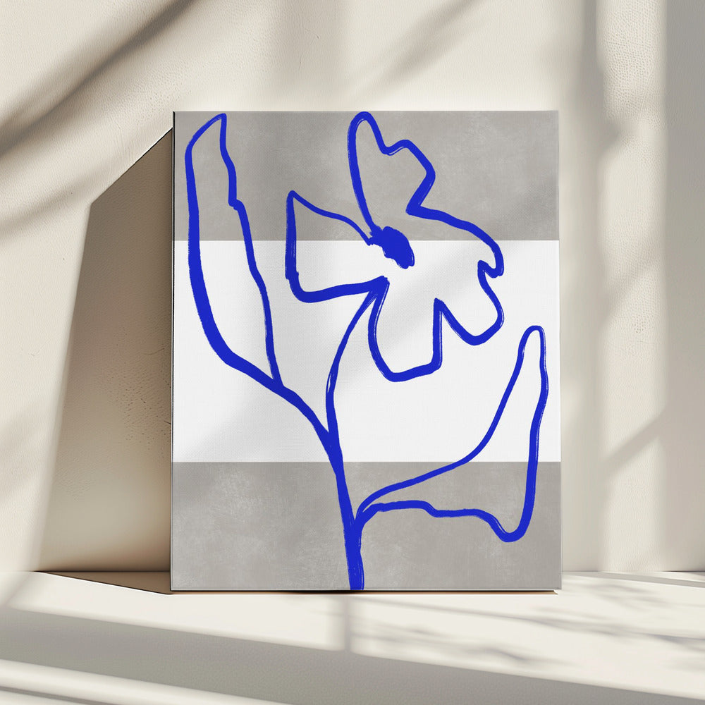 Blue Line Blossom | Canvas