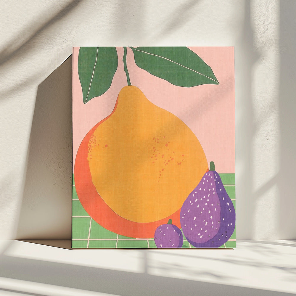 Fruit Illustration Pear and Figs | Canvas