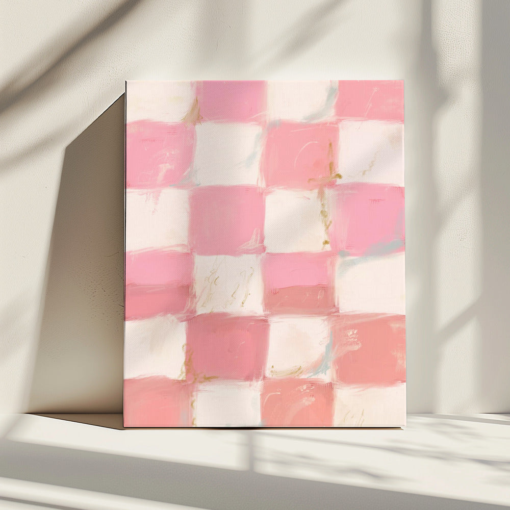 Pastel Checkered Bliss | Canvas