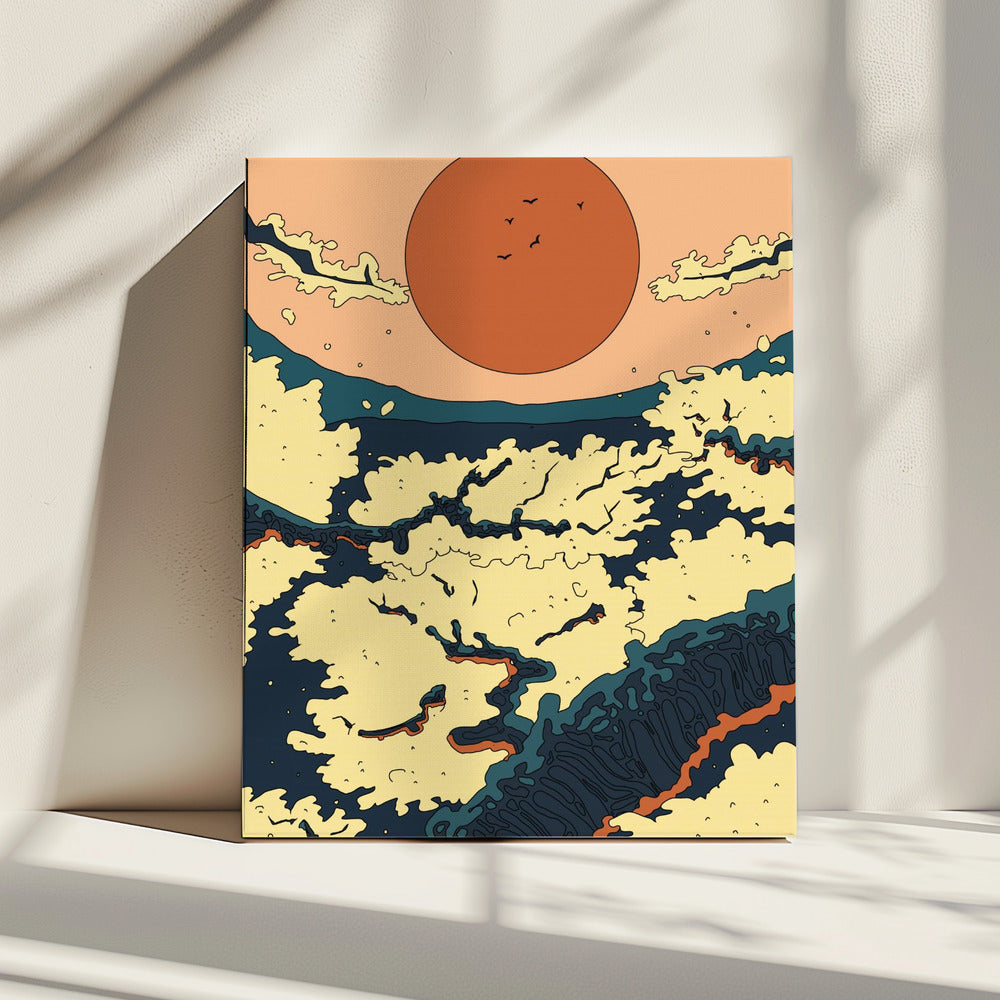 Abstract Japanese Sunset | Canvas