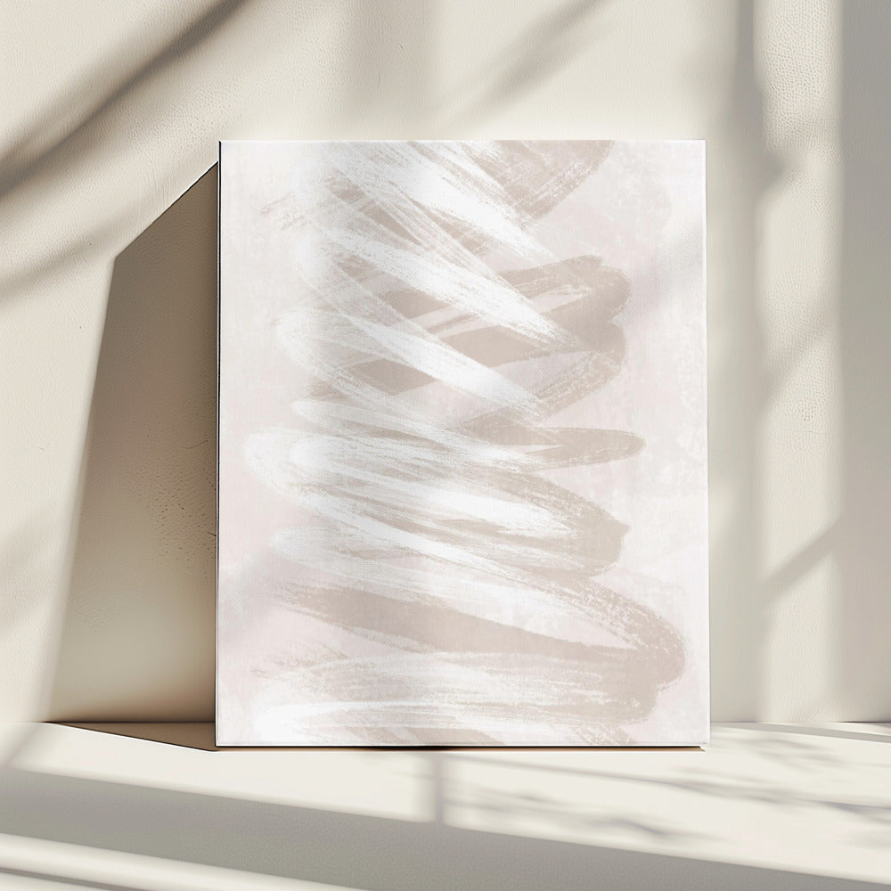 Abstract Art With Beige Waves | Canvas