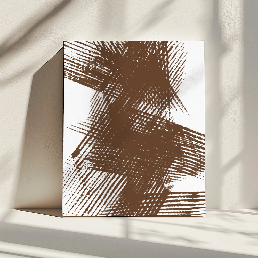 Abstract Brown Intersecting Lines | Canvas