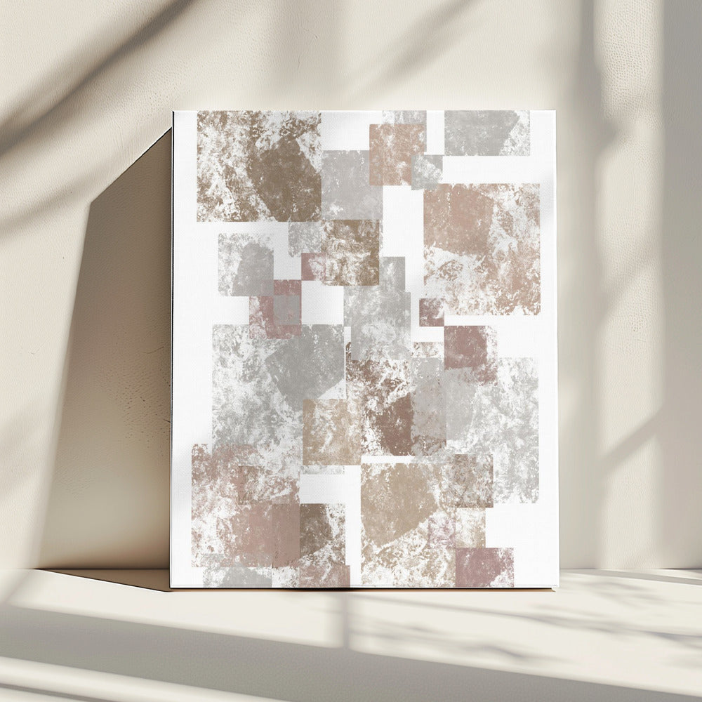 Abstract Brown Cubes | Canvas