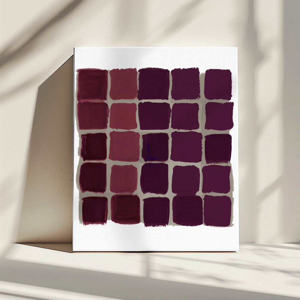 Red Checkered Square Print | Canvas