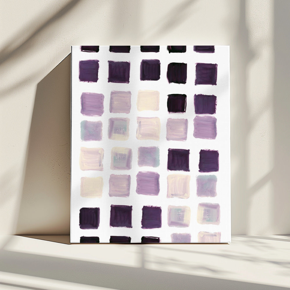 Purple Checkered Square Print | Canvas