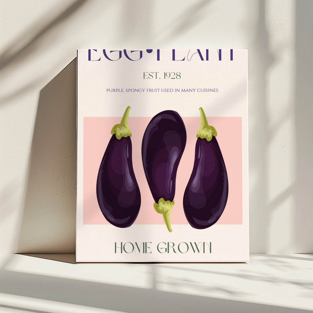 Three Vibrant Purple Eggplants | Canvas