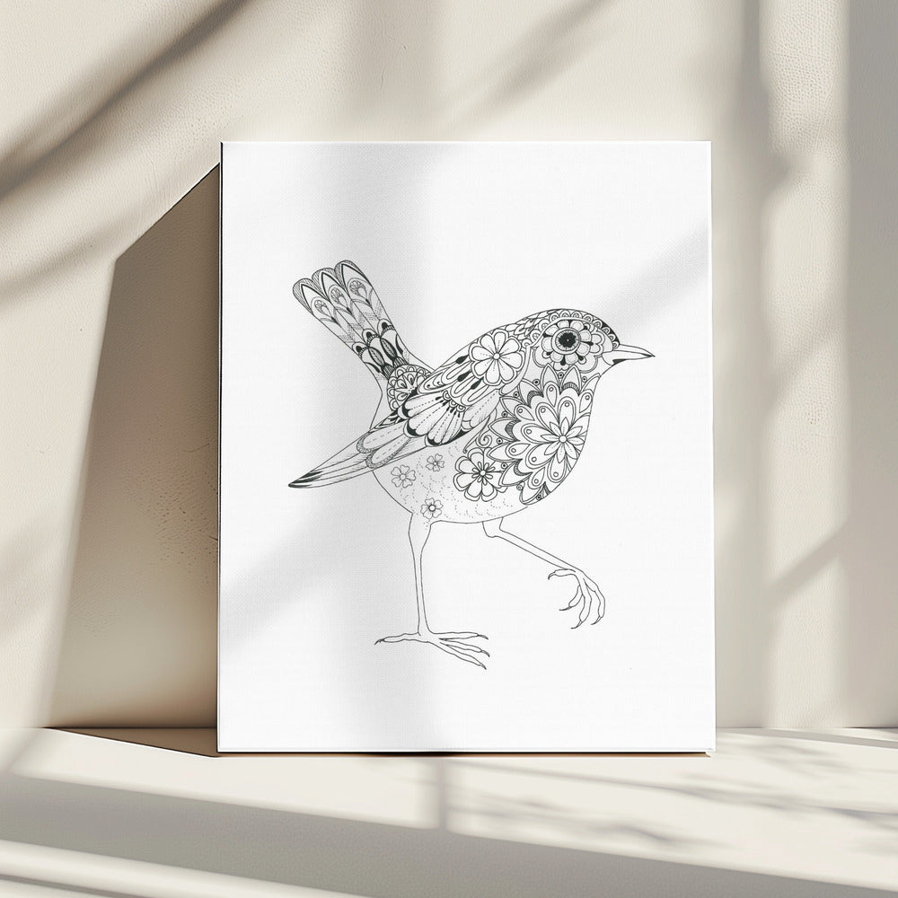 Flowered Bird Robin | Canvas