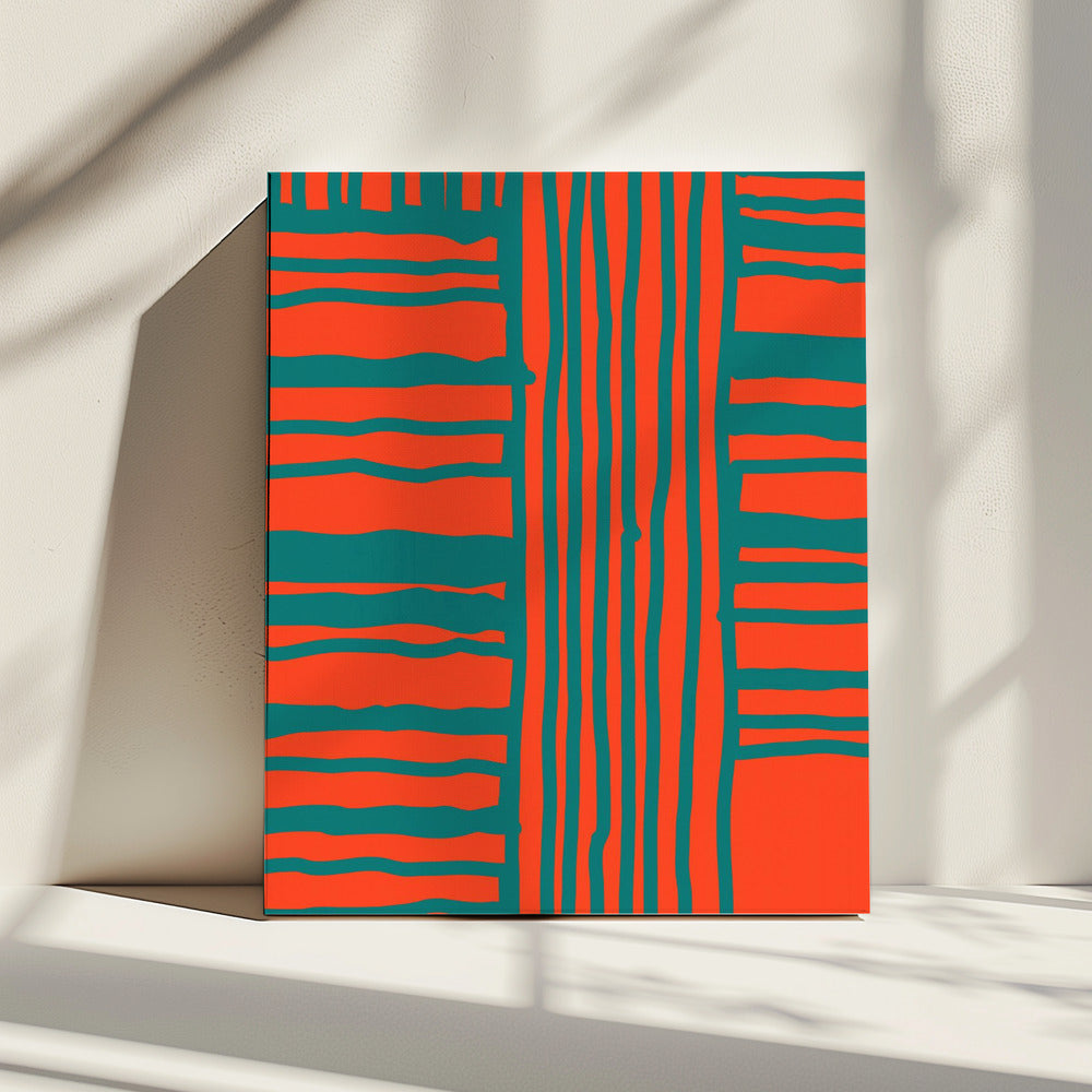 Turquoise &amp; Coral Abstraction 4 | Canvas