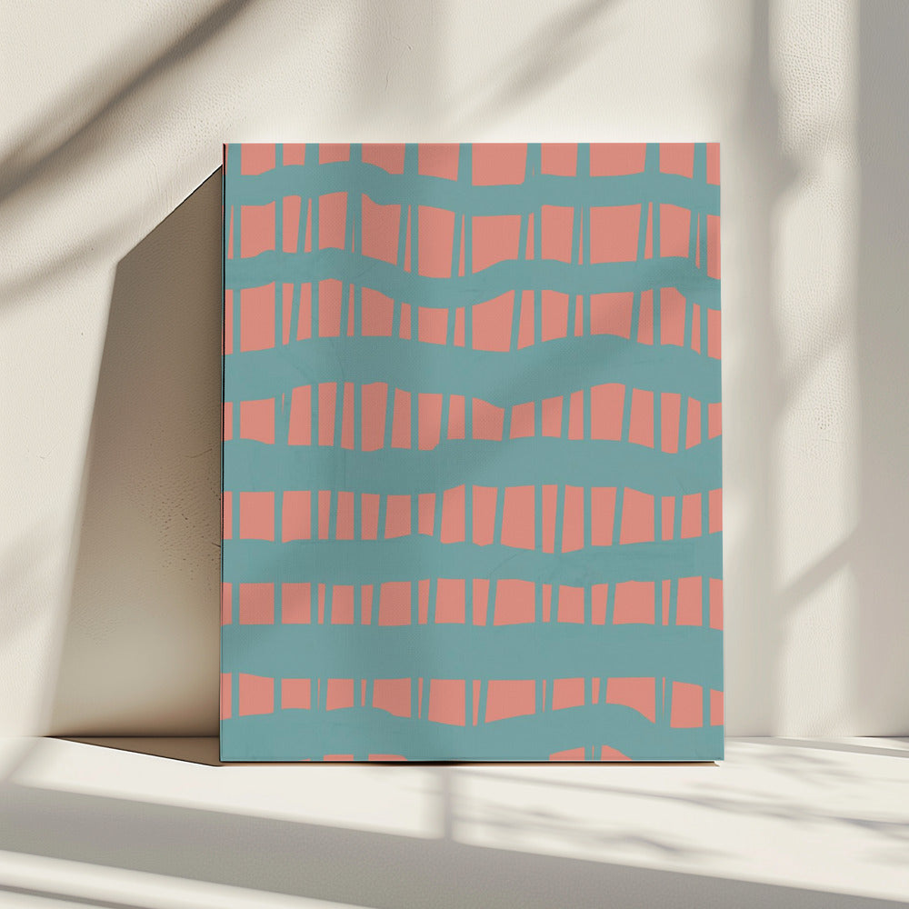 Turquoise &amp; Coral Abstraction 5 | Canvas