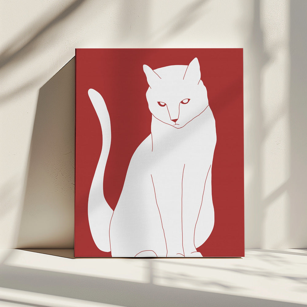 White and red cat | Canvas