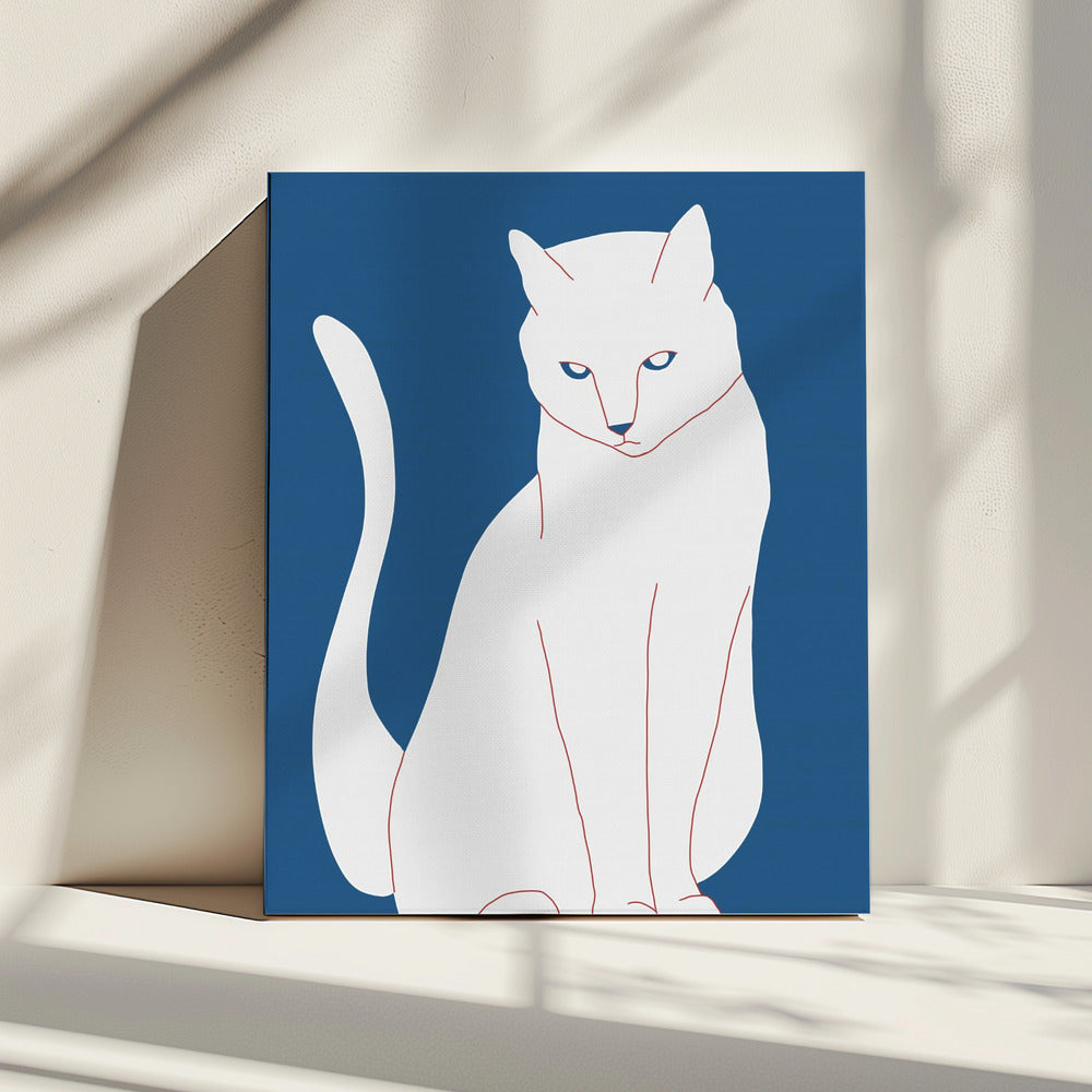 White and blue cat | Canvas