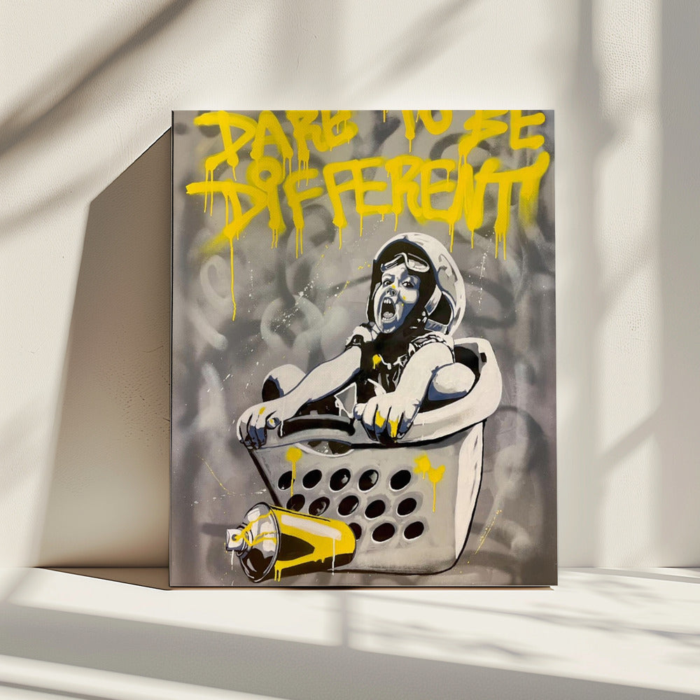 Child In A Laundry Basket | Canvas