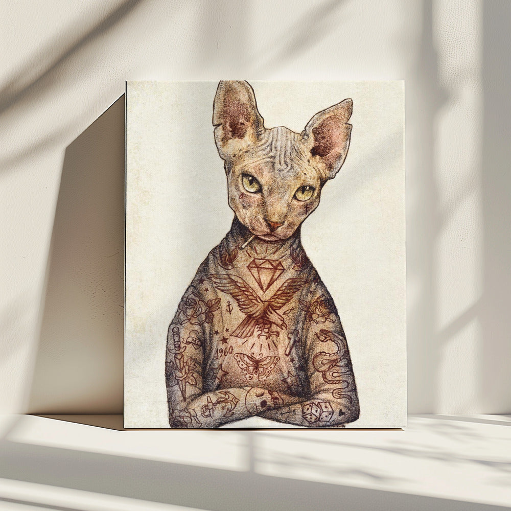 Stylish Tattoo Cat | Canvas