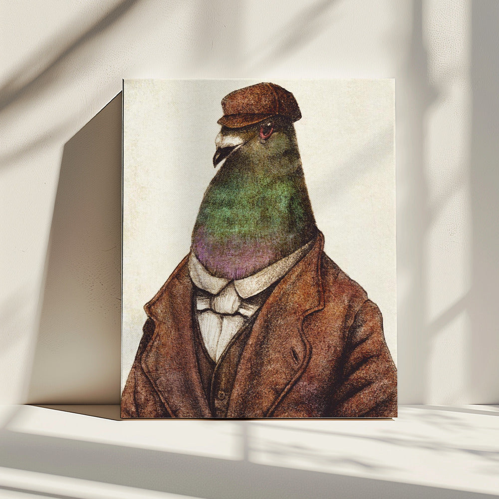 Pigeon Dressed In Vintage Attire | Canvas