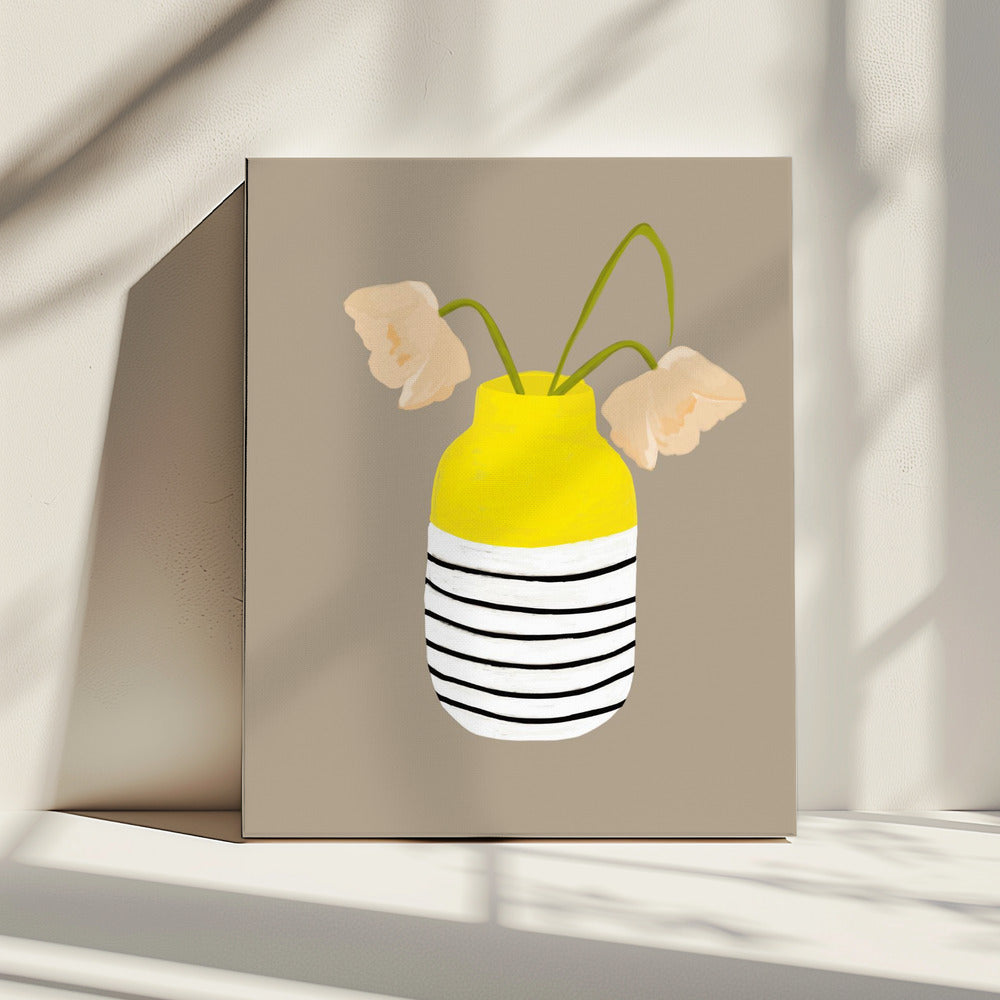 Striped Vase Blooms | Canvas