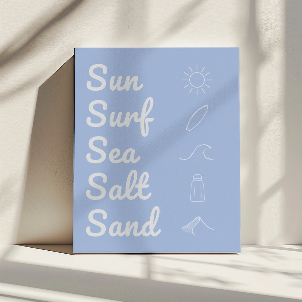 Sun Surf Sea Salt Sand Light Blue | Canvas