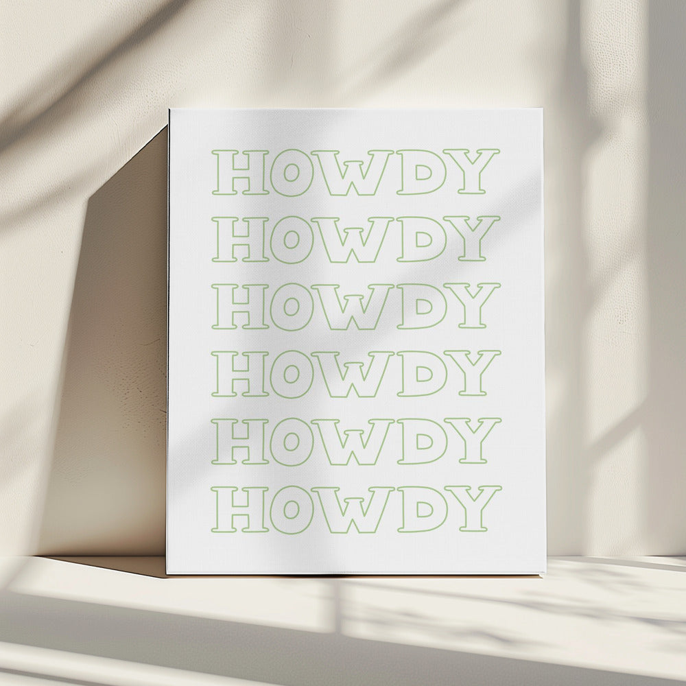 Sage Green Howdy | Canvas