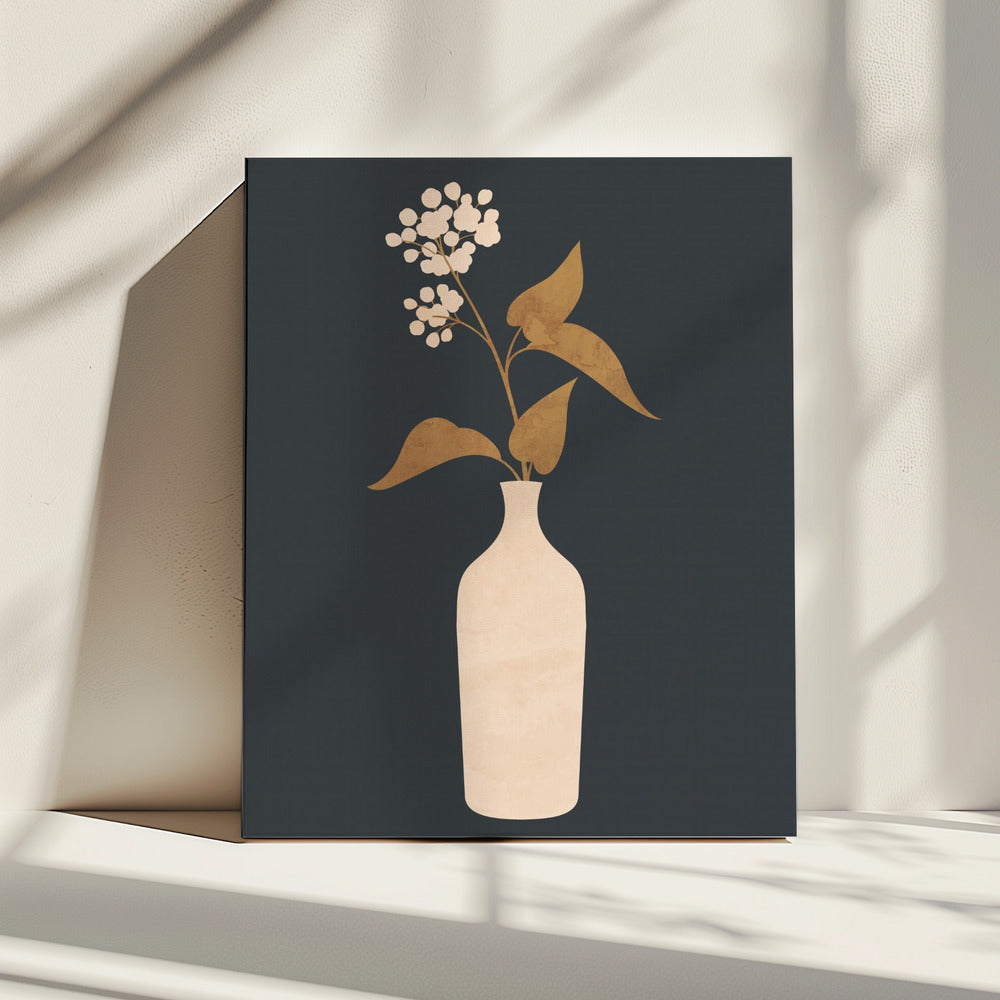 Minimal Abstract Art Vase Flower | Canvas