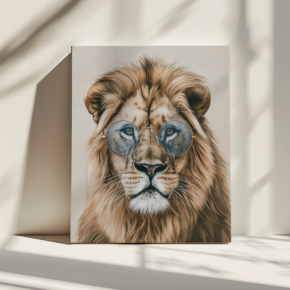 Lion in Glasses | Canvas