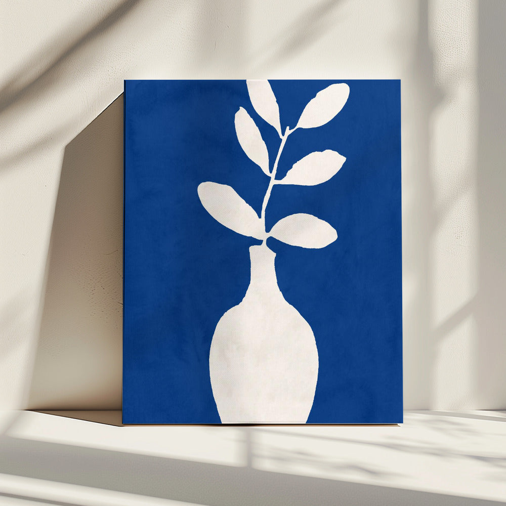 White Vase and Leaves | Canvas