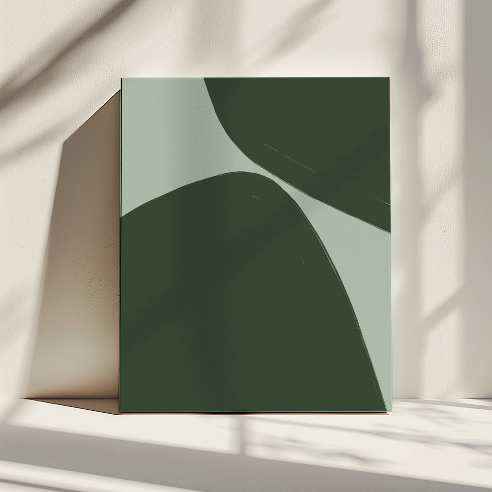 Bold Green Curves | Canvas
