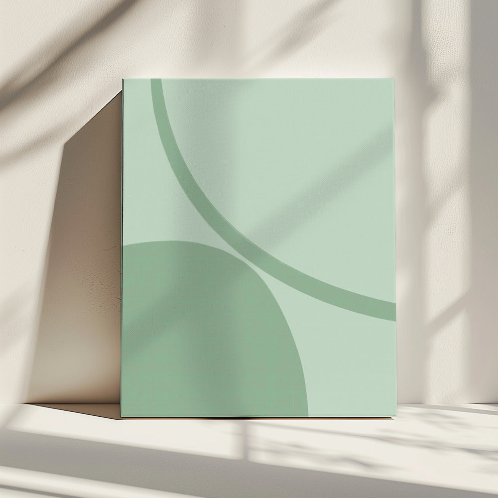 Serene Green Curves | Canvas