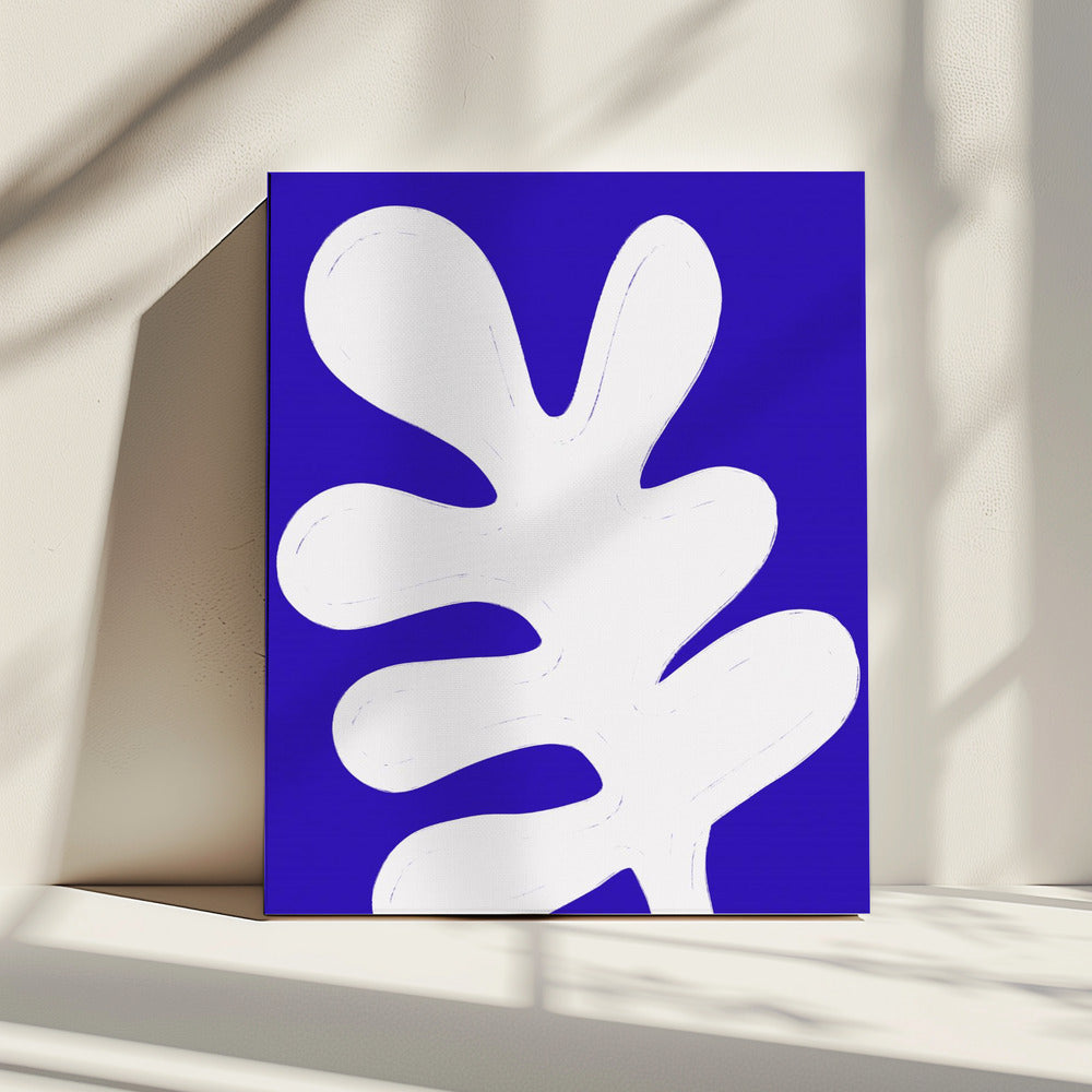 Leaf on Blue Canvas | Canvas