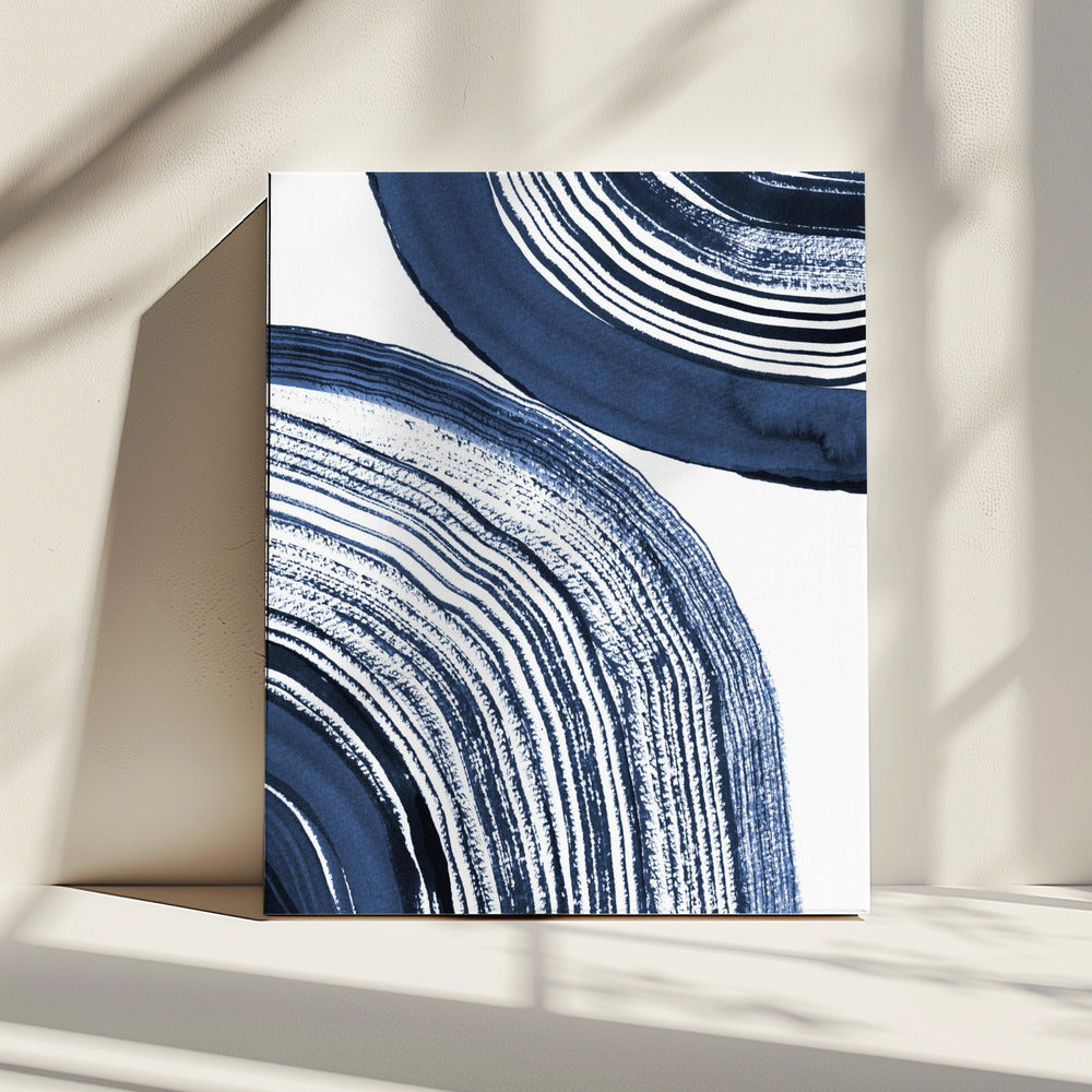 Blue Concentric Waves | Canvas