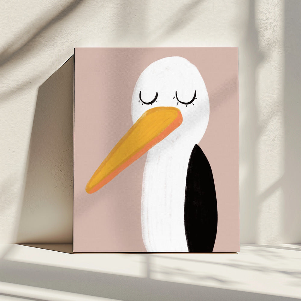 Peaceful Stork With Closed Eyes | Canvas