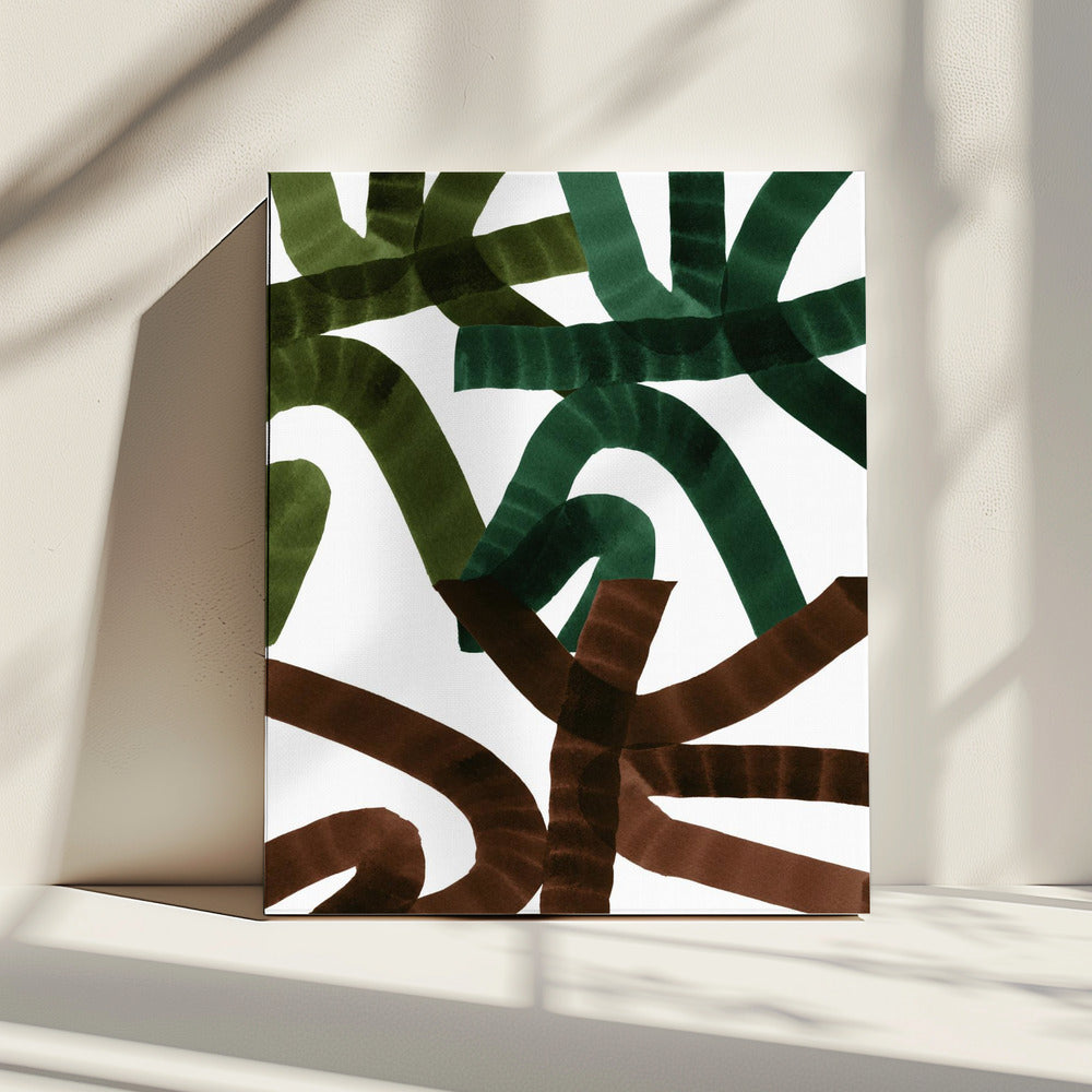 Intertwining Lines On A White Background | Canvas