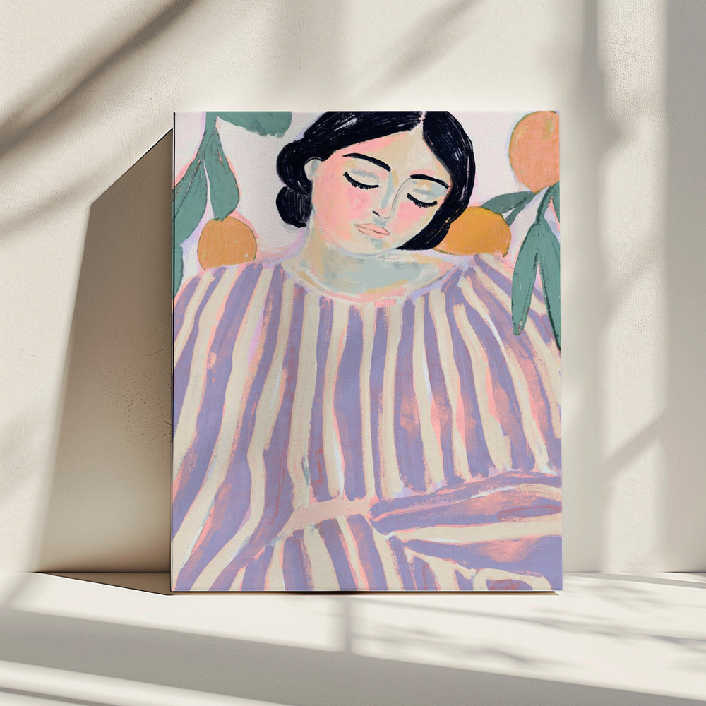 Sleeping in Stripes | Canvas