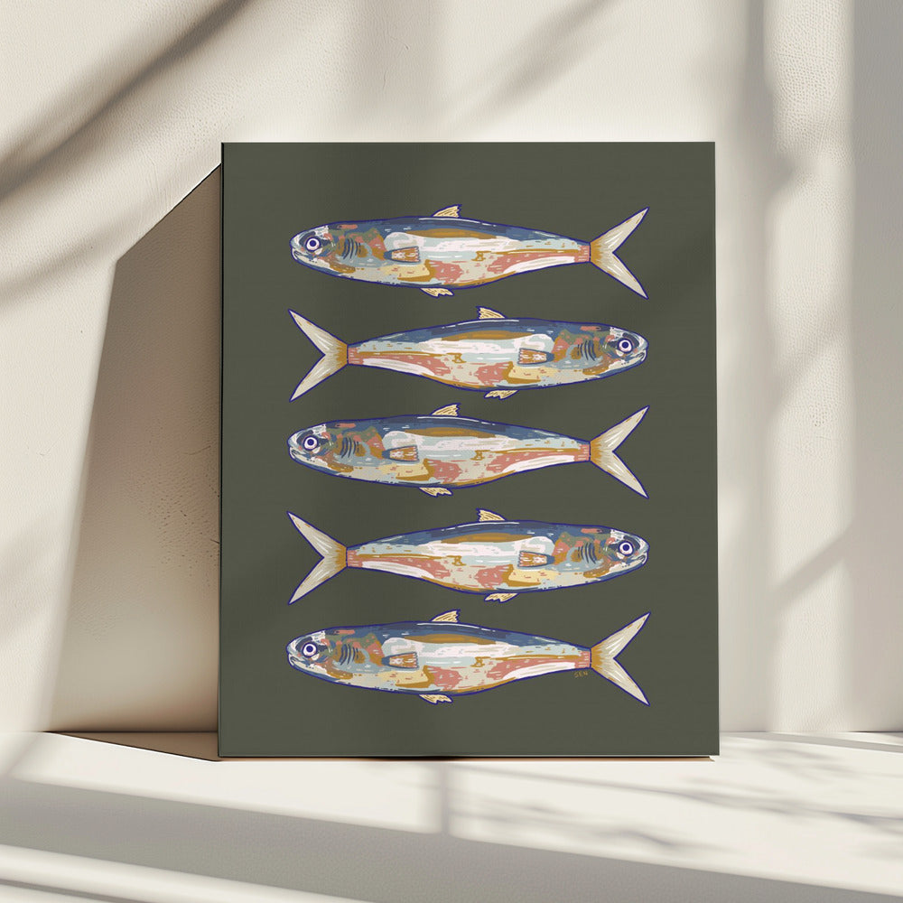 Five Fish in a Row | Canvas