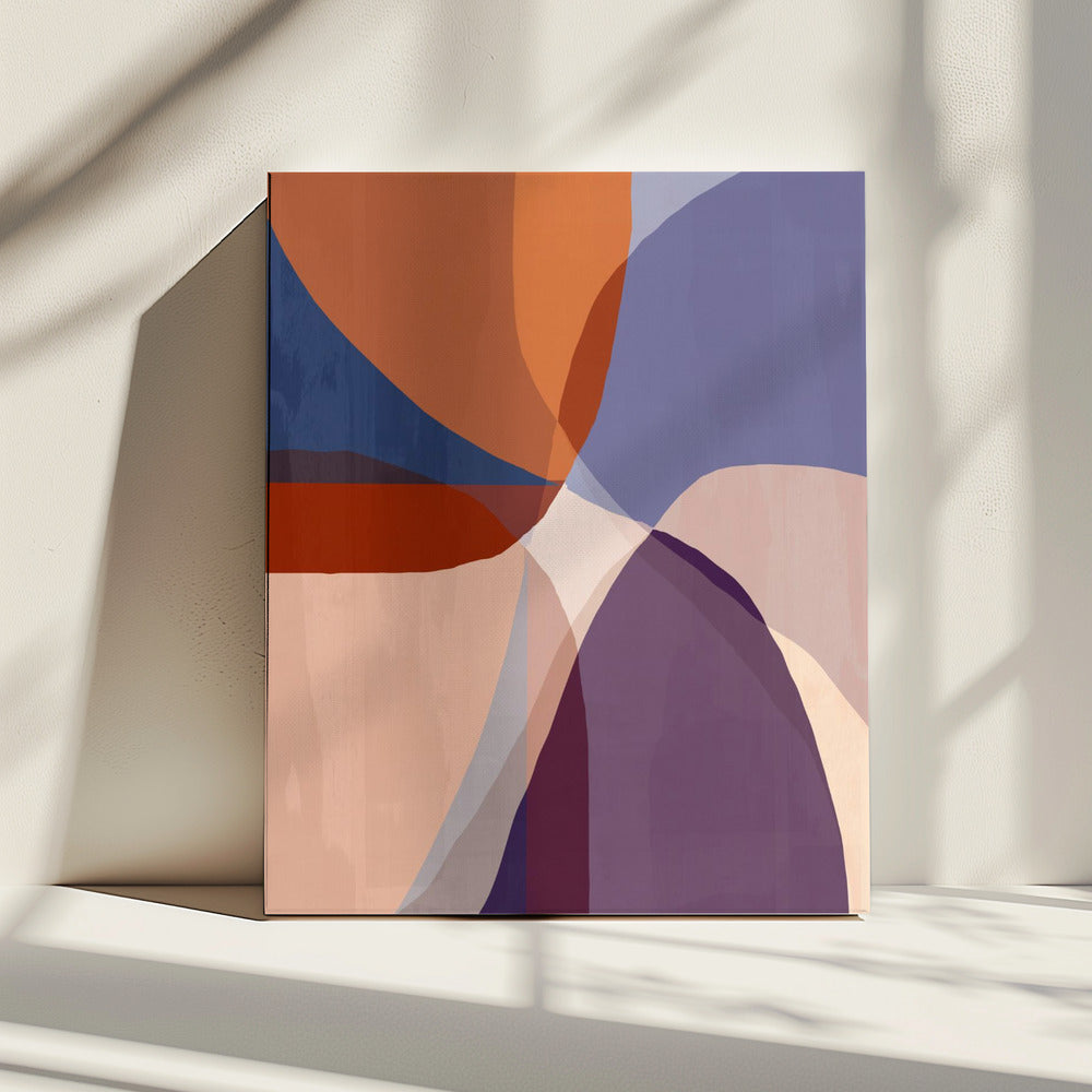 Organic Forms in Earthy and Blue Tones | Canvas