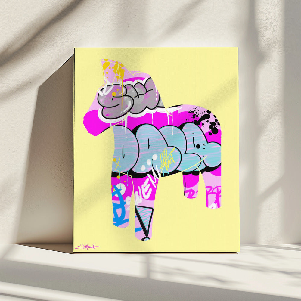 Graffiti Style Dala Horse | Canvas