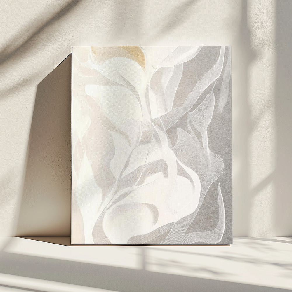 Swirling White and Gray Lines | Canvas
