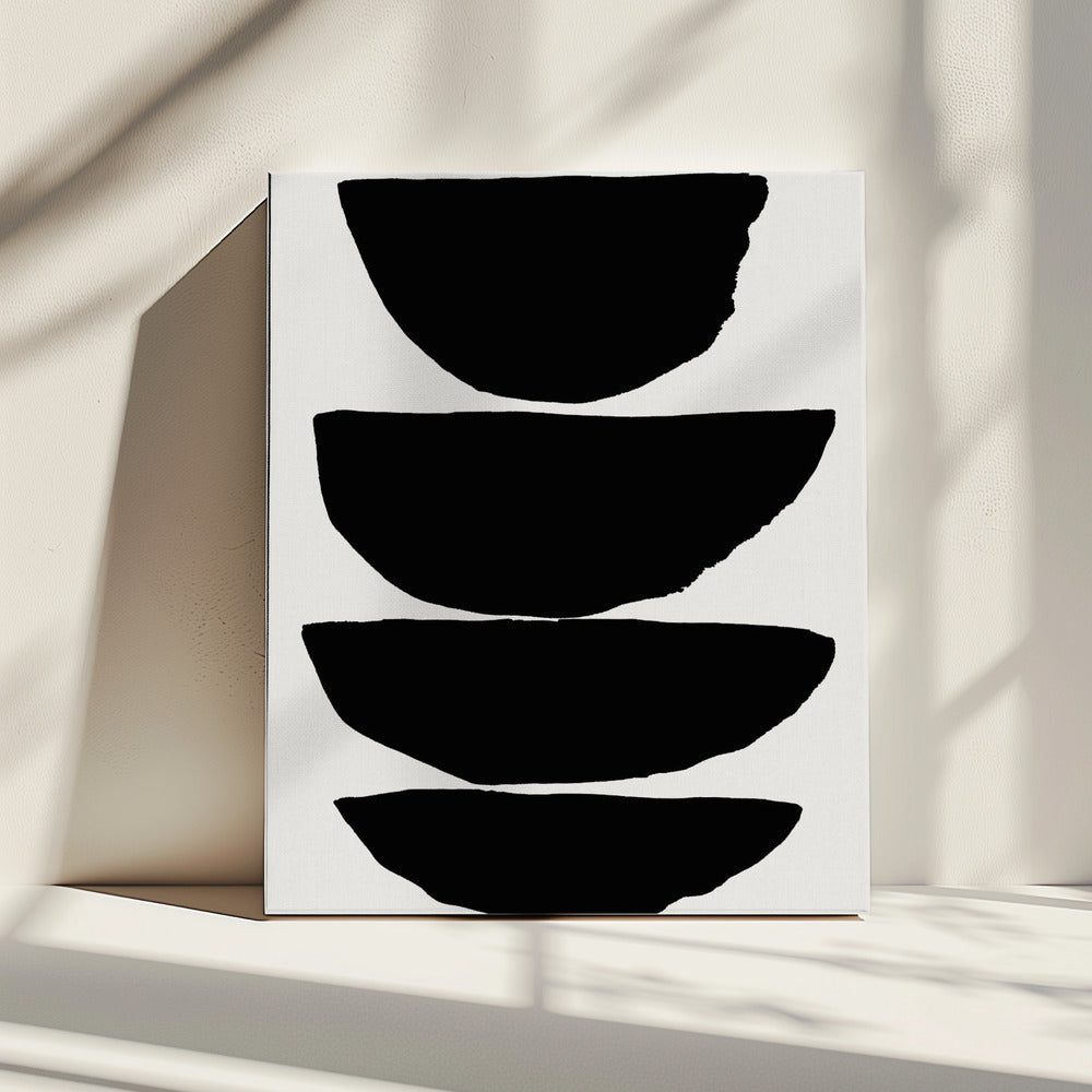 Minimalist Black Abstract Ellipses | Canvas
