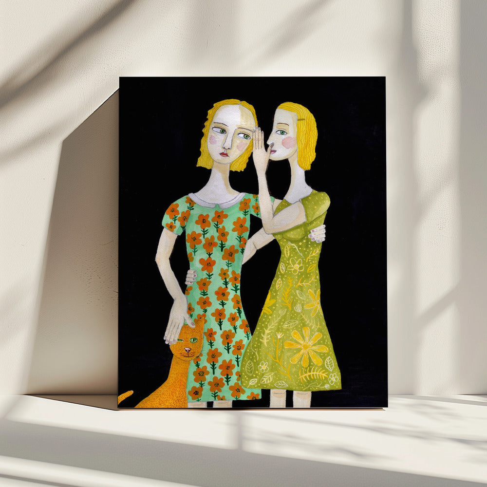 Best friends with their ginger cat | Canvas