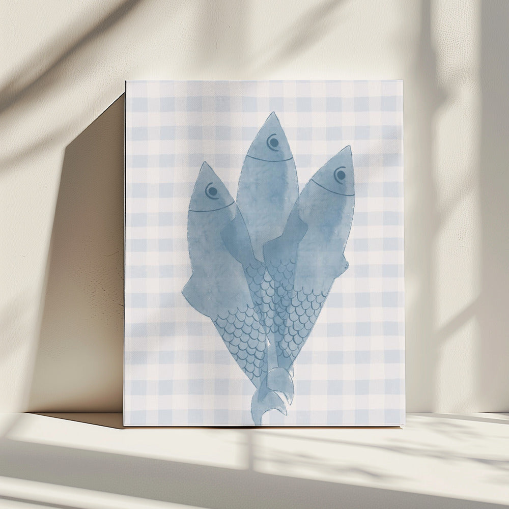 Three Blue Fish | Canvas