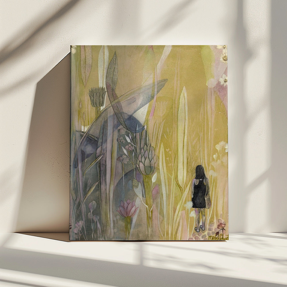 A Solitary Figure in a Mystical Garden | Canvas